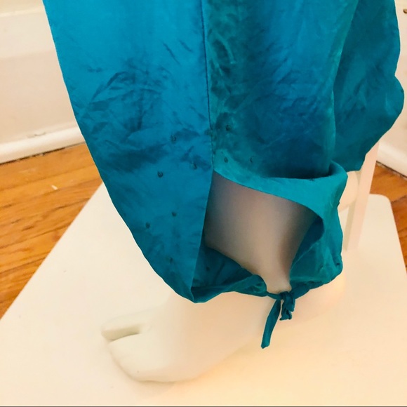 Vintage silk high waisted jogger jumpsuit - Picture 10 of 11